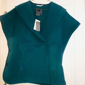 Queen Latifah Queen Collection Teal/Turquoise/Blue Cape/Poncho Plus Size/1X HSN